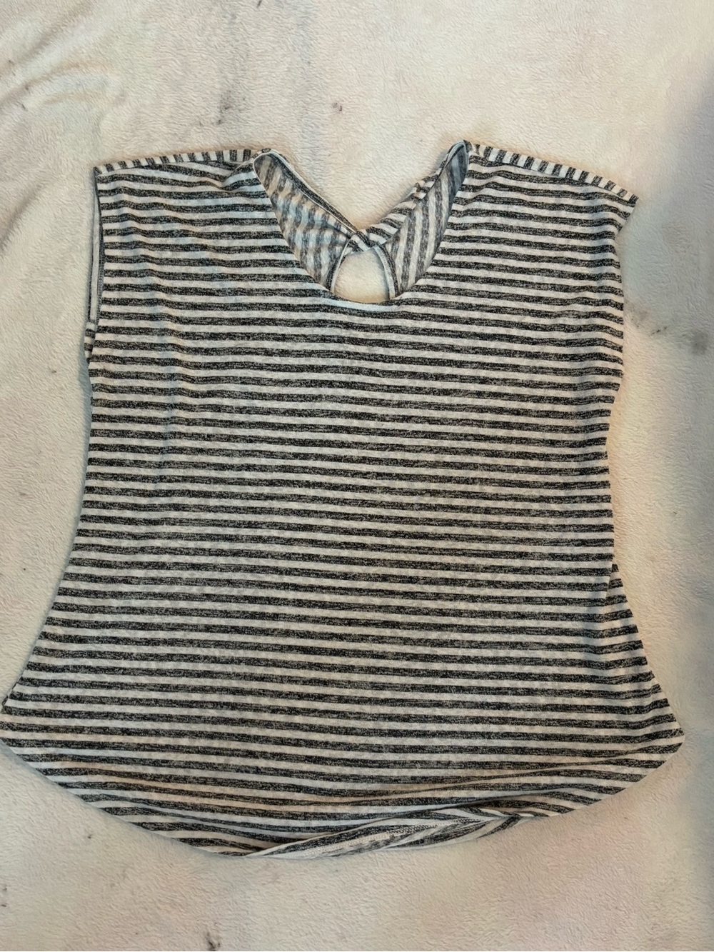 Bobeau Womens Short Sleeve Striped Pullover Top Size L